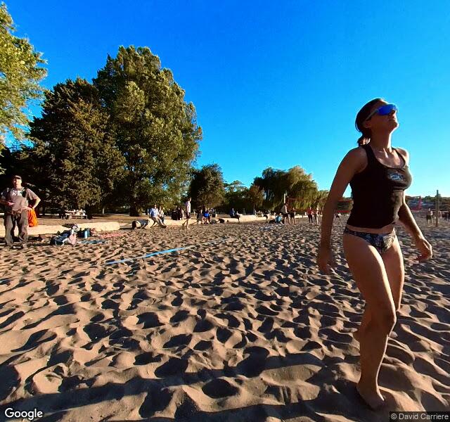 Kitsilano Beach Volleyball Court #12, aerial view