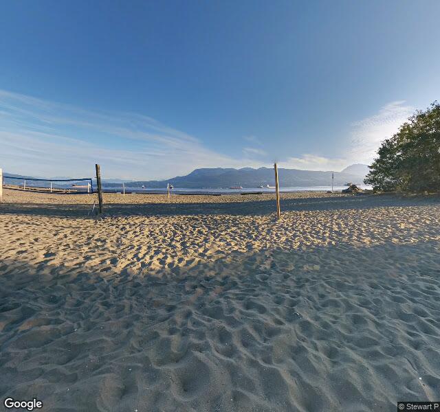 West Point Grey Beach Volleyball Court #8, aerial view