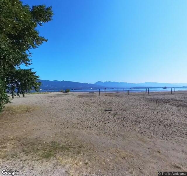West Point Grey Beach Volleyball Court #10, aerial view