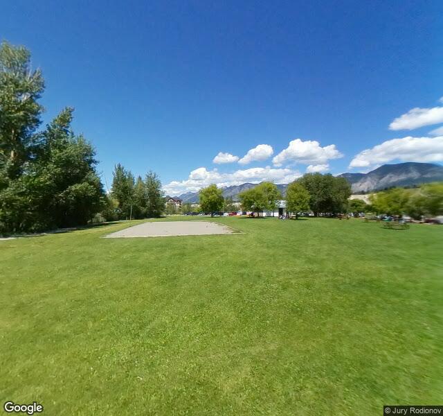 Invermere Beach Volleyball Court, aerial view
