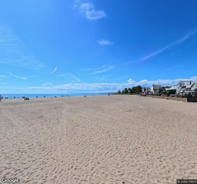 Port Stanley Beach Volleyball Court, aerial view